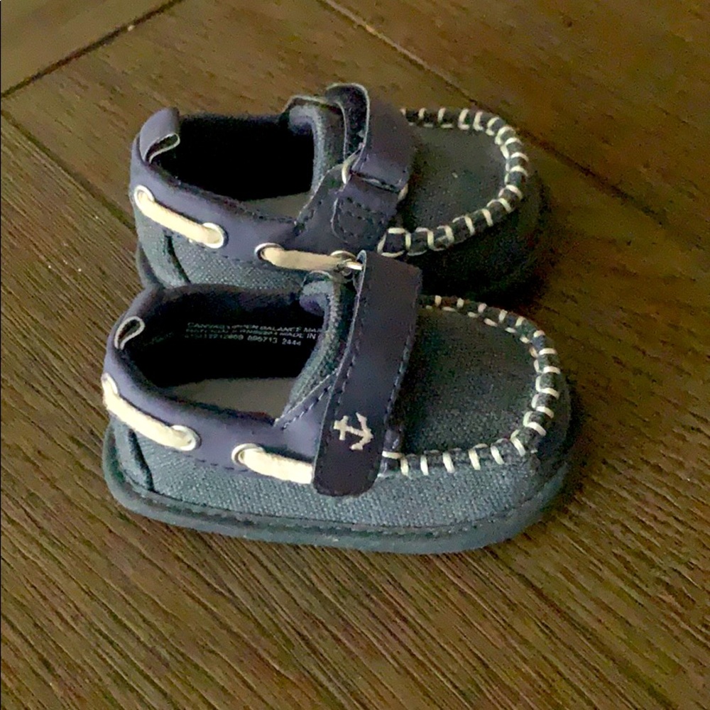 Canvas navy blue baby 0-3 month baby shoes